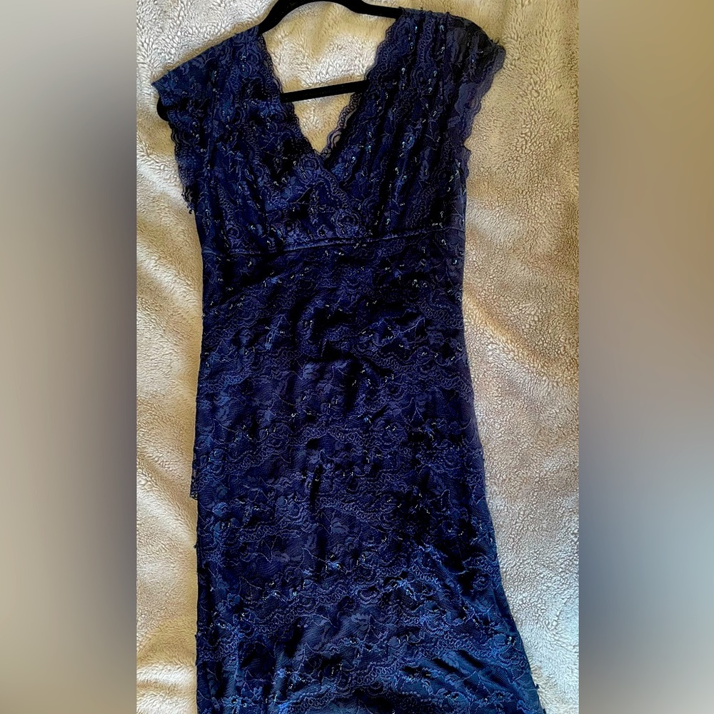 Beaded Navy blue dress.